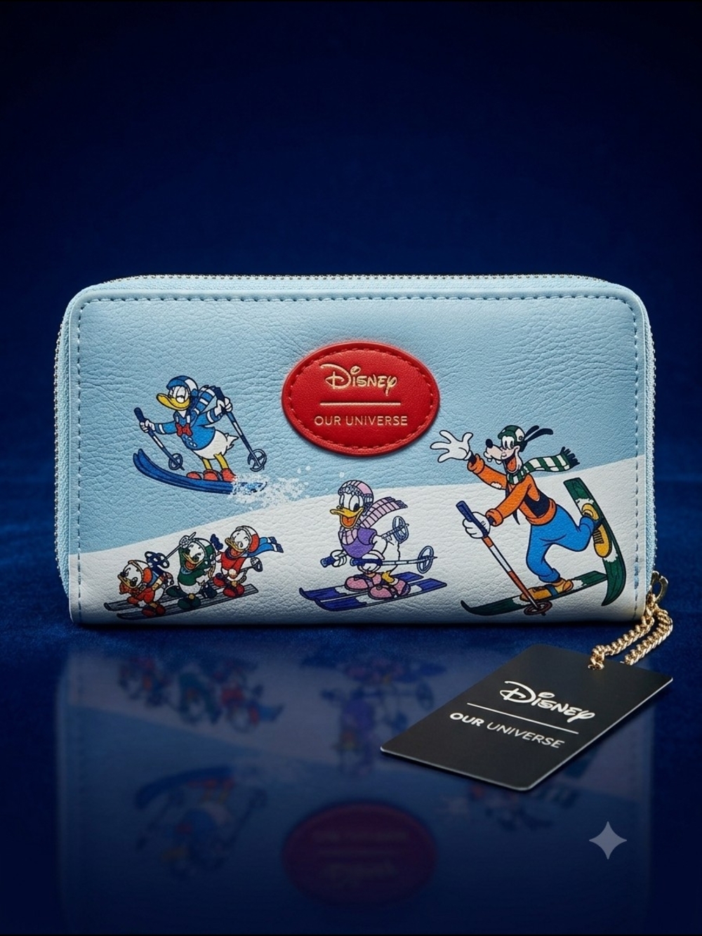 Disney Our Universe Mickey & Friends Winter Skiing Zip Wallet & Cardholder NWT